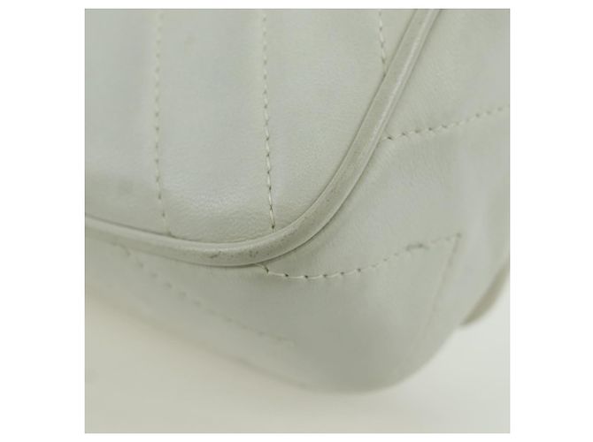 CHANEL Bolsa de Ombro Griboa V Stitch em Couro Branco Ouro CC Auth ARZ551SAV Dourado - vue 18