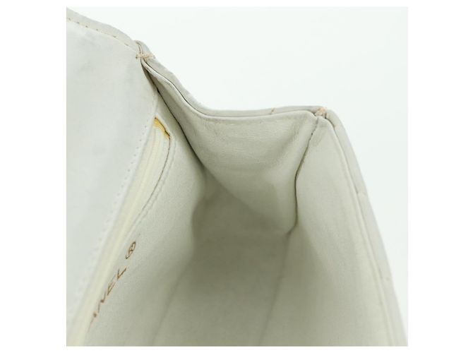 CHANEL Bolsa de Ombro Griboa V Stitch em Couro Branco Ouro CC Auth ARZ551SAV Dourado - vue 22