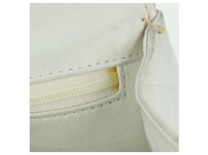 CHANEL Bolsa de Ombro Griboa V Stitch em Couro Branco Ouro CC Auth ARZ551SAV Dourado - vue 24