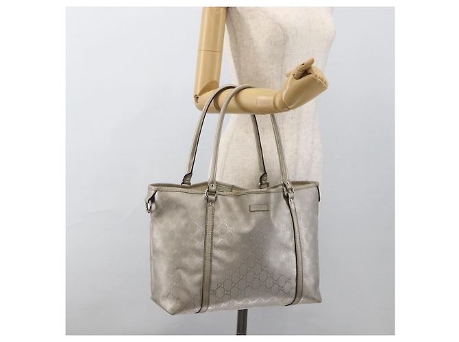 Borsa tote in PVC argento GG Implementation di GUCCI 197953 Auth BSZ004 - vista 21