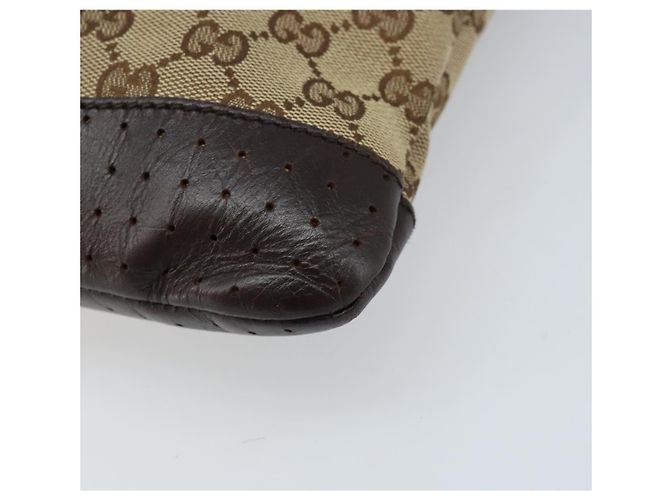 Borsa a Spalla GG Canvas Gucci Beige Argento 145857 Auth ep13742 - vista 15