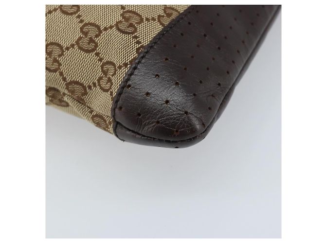 Borsa a Spalla GG Canvas Gucci Beige Argento 145857 Auth ep13742 - vista 16