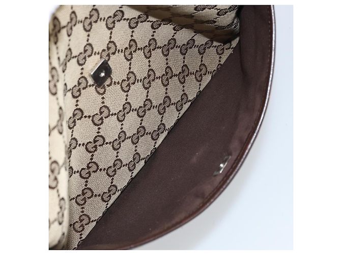Borsa a Spalla GG Canvas Gucci Beige Argento 145857 Auth ep13742 - vista 22