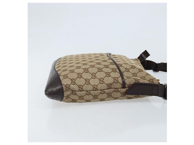 Borsa a Spalla GG Canvas Gucci Beige Argento 145857 Auth ep13742 - vista 3