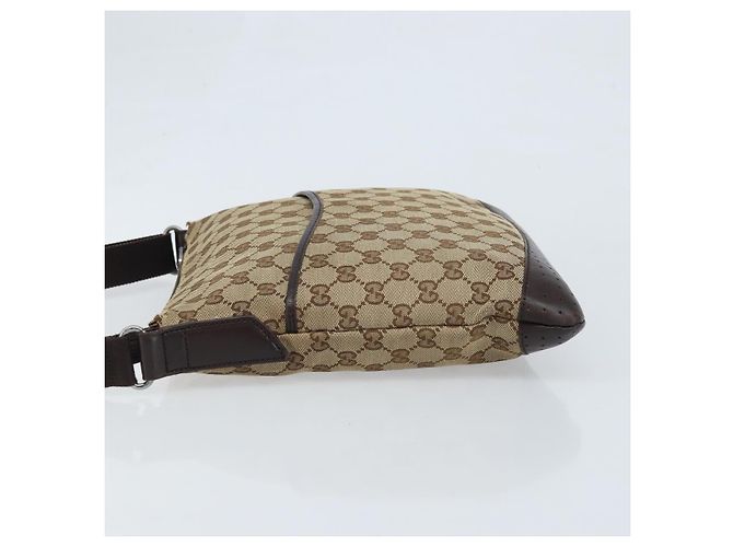 Borsa a Spalla GG Canvas Gucci Beige Argento 145857 Auth ep13742 - vista 4