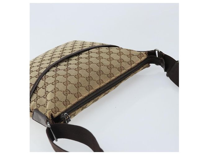 Borsa a Spalla GG Canvas Gucci Beige Argento 145857 Auth ep13742 - vista 6