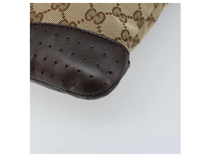 Borsa a Spalla GG Canvas Gucci Beige Argento 145857 Auth ep13742 - vista 9