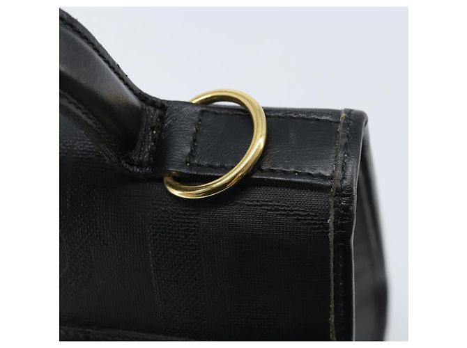 Borsa a mano in tela Trotter Christian Dior PVC nera e oro Auth ep13801 Nero D'oro - vista 10