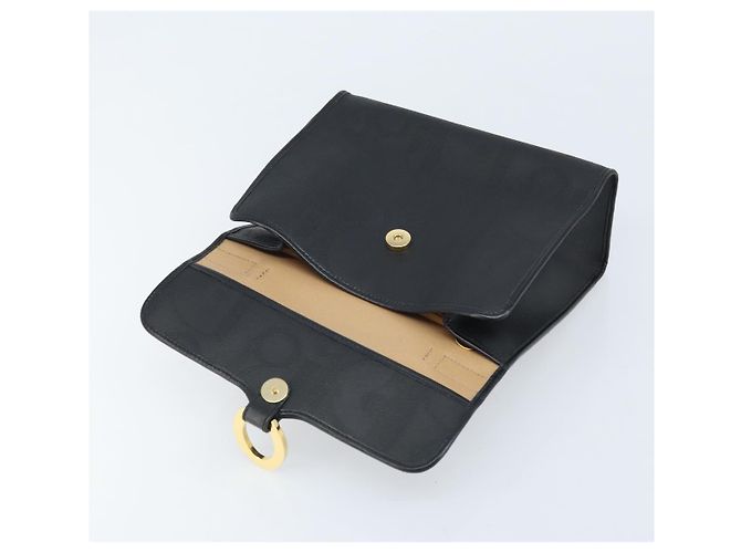 Borsa a mano in tela Trotter Christian Dior PVC nera e oro Auth ep13801 Nero D'oro - vista 18