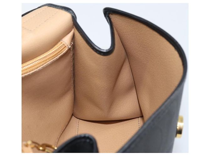 Borsa a mano in tela Trotter Christian Dior PVC nera e oro Auth ep13801 Nero D'oro - vista 19