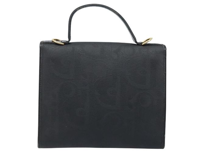 Borsa a mano in tela Trotter Christian Dior PVC nera e oro Auth ep13801 Nero D'oro - vista 2