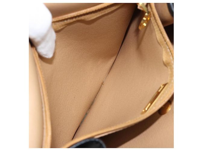 Borsa a mano in tela Trotter Christian Dior PVC nera e oro Auth ep13801 Nero D'oro - vista 22