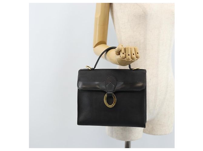 Borsa a mano in tela Trotter Christian Dior PVC nera e oro Auth ep13801 Nero D'oro - vista 23