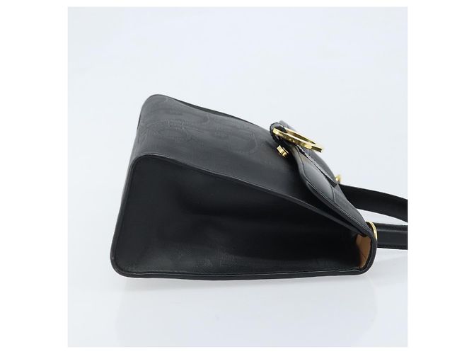 Borsa a mano in tela Trotter Christian Dior PVC nera e oro Auth ep13801 Nero D'oro - vista 3