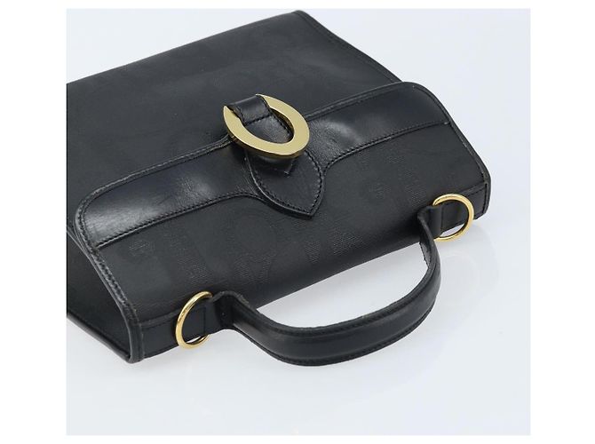 Borsa a mano in tela Trotter Christian Dior PVC nera e oro Auth ep13801 Nero D'oro - vista 6