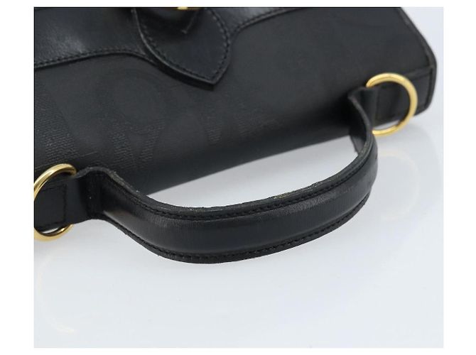 Borsa a mano in tela Trotter Christian Dior PVC nera e oro Auth ep13801 Nero D'oro - vista 7
