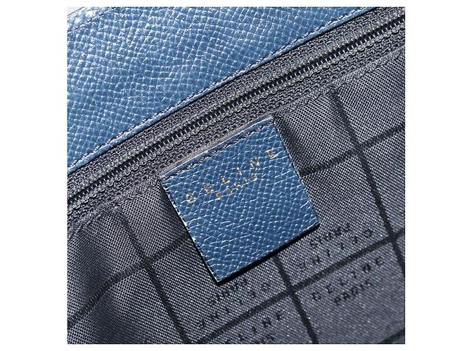 Céline Borsa a Spalla CELINE in Pelle Blu Navy Oro Auth ka3054 D'oro - vista 18