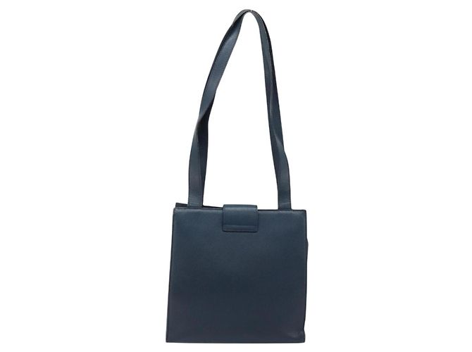 Céline Borsa a Spalla CELINE in Pelle Blu Navy Oro Auth ka3054 D'oro - vista 2