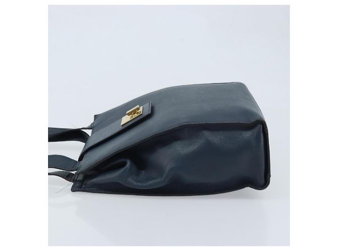 Céline Borsa a Spalla CELINE in Pelle Blu Navy Oro Auth ka3054 D'oro - vista 4
