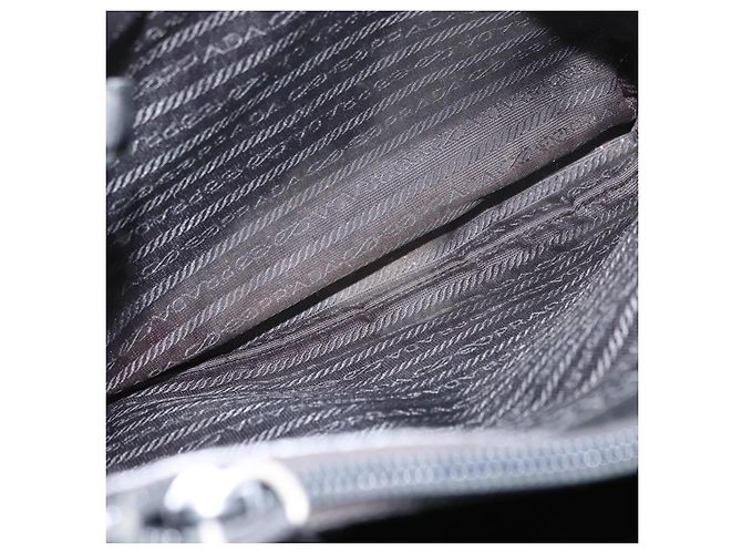 PRADA Tote Bag Nylon Black Silver Auth ka3110 Silvery - view 10