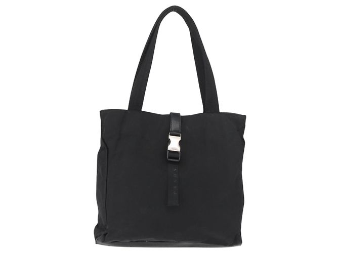 PRADA Tote Bag Nylon Black Silver Auth ka3110 Silvery - view 13
