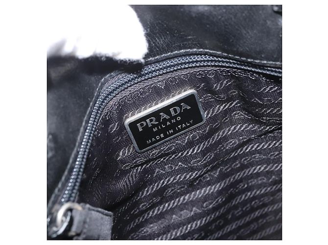 PRADA Tote Bag Nylon Black Silver Auth ka3110 Silvery - view 20