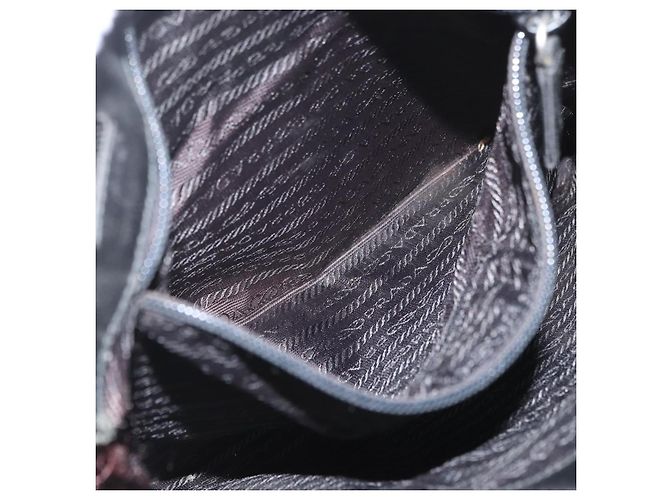 PRADA Tote Bag Nylon Black Silver Auth ka3110 Silvery - view 29