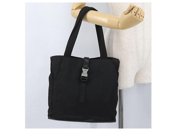 PRADA Tote Bag Nylon Black Silver Auth ka3110 Silvery - view 30