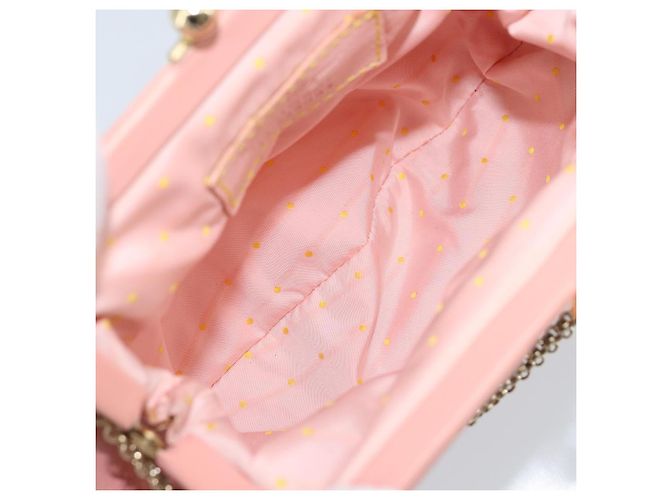 Pochette in pelle Vala Chain di Salvatore Ferragamo Rosa Oro Auth LNZ683A - vista 11