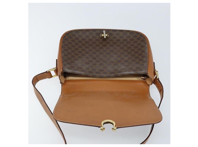 Céline Borsa a spalla in tela Macadam CELINE in pelle PVC marrone oro Auth bs34010 D'oro - vista 10