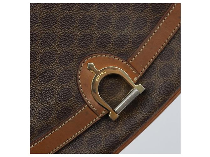 Céline Borsa a spalla in tela Macadam CELINE in pelle PVC marrone oro Auth bs34010 D'oro - vista 17