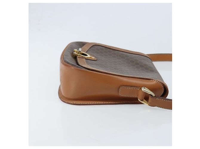 Céline Borsa a spalla in tela Macadam CELINE in pelle PVC marrone oro Auth bs34010 D'oro - vista 3
