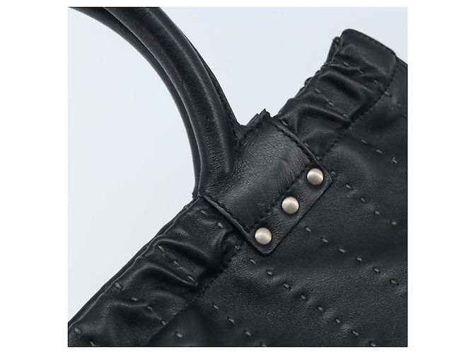 Borsa a mano Salvatore Ferragamo in pelle nera argento Auth ARZ140 Nero - vista 10