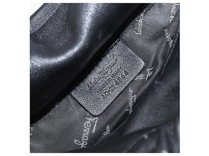 Borsa a mano Salvatore Ferragamo in pelle nera argento Auth ARZ140 Nero - vista 12