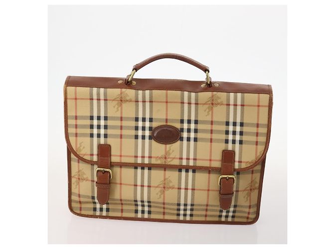 Borsa in pelle PVC Burberrys Nova Check Blue Label 5 pezzi nero beige Auth fm5233 Rosso - vista 12