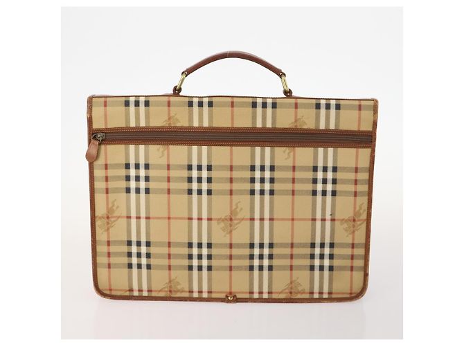 Borsa in pelle PVC Burberrys Nova Check Blue Label 5 pezzi nero beige Auth fm5233 Rosso - vista 13