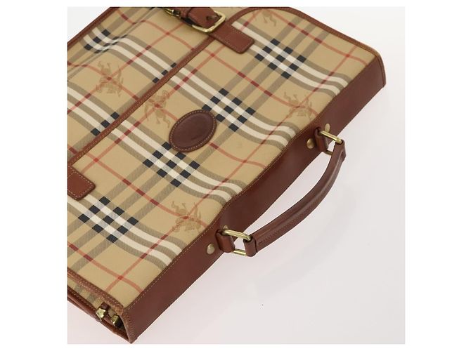 Borsa in pelle PVC Burberrys Nova Check Blue Label 5 pezzi nero beige Auth fm5233 Rosso - vista 14