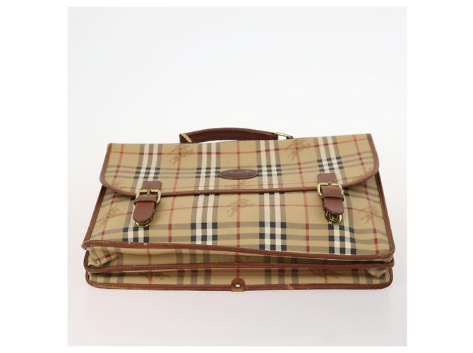 Borsa in pelle PVC Burberrys Nova Check Blue Label 5 pezzi nero beige Auth fm5233 Rosso - vista 15