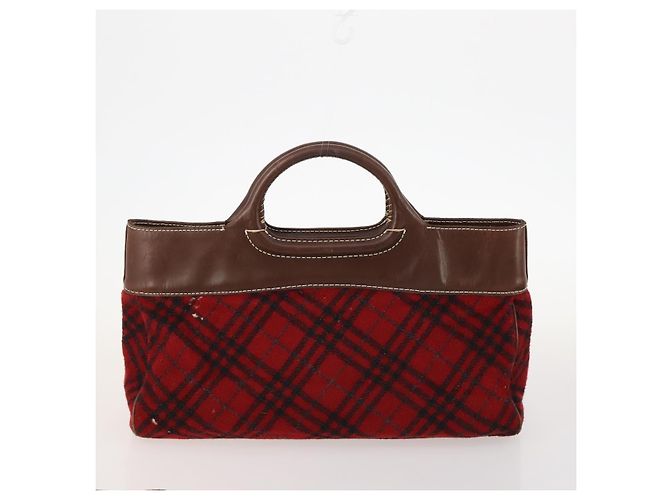 Borsa in pelle PVC Burberrys Nova Check Blue Label 5 pezzi nero beige Auth fm5233 Rosso - vista 18