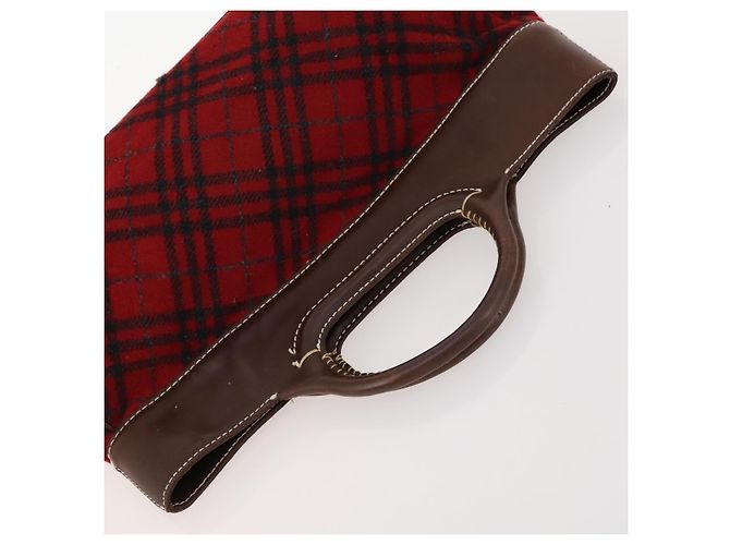 Borsa in pelle PVC Burberrys Nova Check Blue Label 5 pezzi nero beige Auth fm5233 Rosso - vista 19