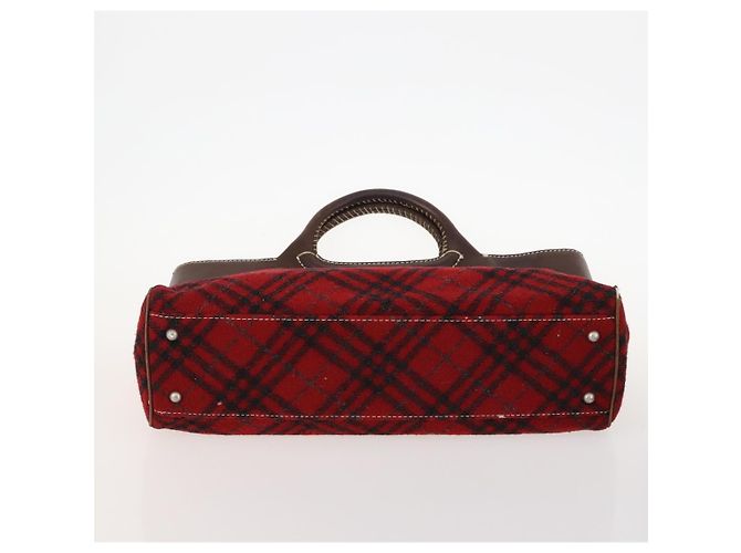 Borsa in pelle PVC Burberrys Nova Check Blue Label 5 pezzi nero beige Auth fm5233 Rosso - vista 20
