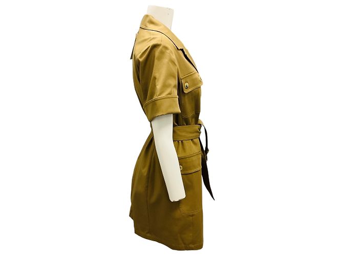 Frame Denim Robe utilitaire Tan Khaki avec ceinture Camel - vue 2