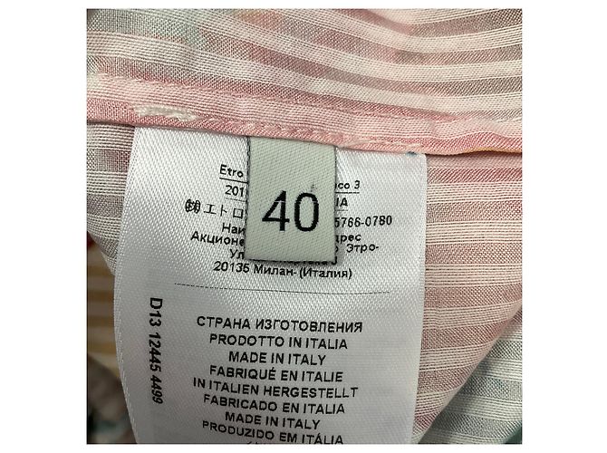 Blusa con colletto a fiocco stampata multicolore blu / rosa Etro - vista 5
