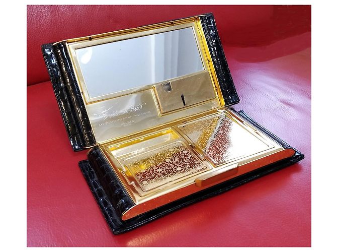 Autre Marque Borsa da sera/Clutch - Werber Paris in coccodrillo vero - Anni '70 - Unico Nero - vista 6