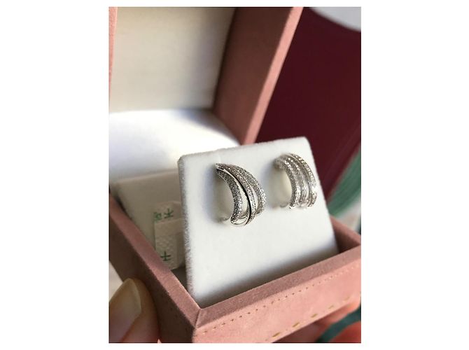 Autre Marque Diamant Ohrringe 1 Karat 18 Karat Weißgold - Ansicht 11