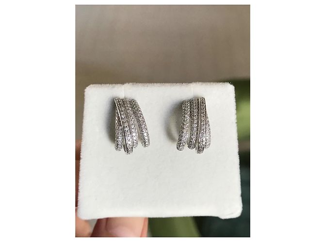 Autre Marque Diamant Ohrringe 1 Karat 18 Karat Weißgold - Ansicht 2