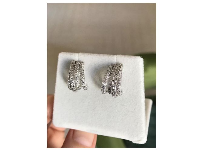 Autre Marque Diamant Ohrringe 1 Karat 18 Karat Weißgold - Ansicht 4
