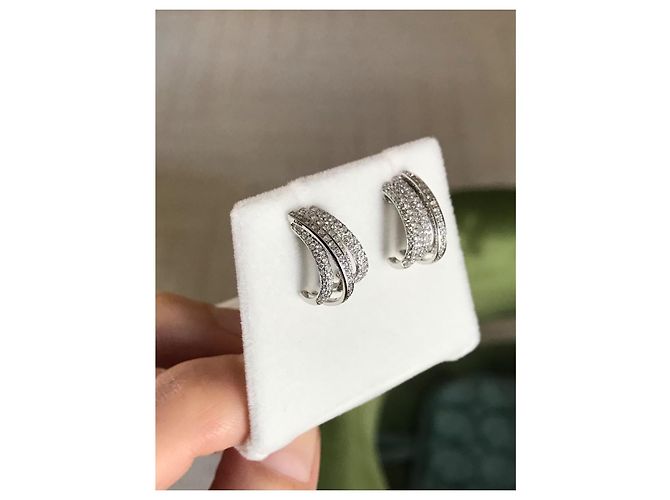 Autre Marque Diamant Ohrringe 1 Karat 18 Karat Weißgold - Ansicht 5