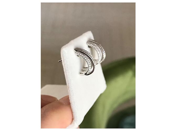 Autre Marque Diamant Ohrringe 1 Karat 18 Karat Weißgold - Ansicht 6