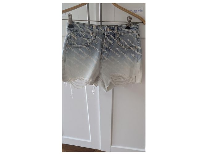 Pantaloncini Alexander Wang in cotone blu - vista 2